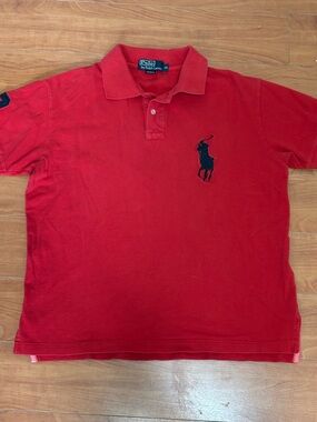 Polo by Ralph Lauren Red Polo with Navy Pony (fits like a oversized M or L)